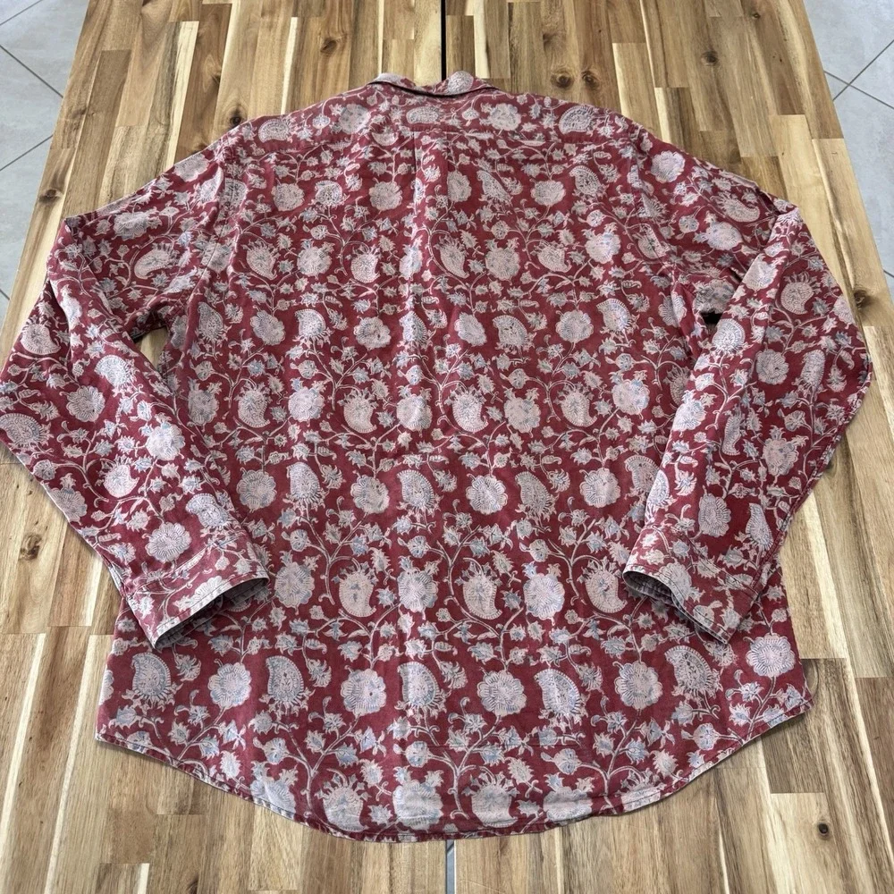 Polo Jeans Company Shirt Mens 2XL Floral Long Sleeve Button Up Ralph Lauren